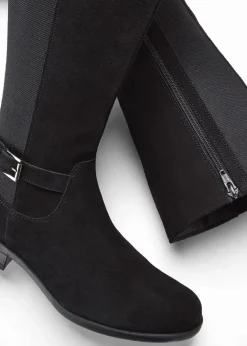 Outlet Weitschaftstiefel aus Leder Damen Stiefel|Schuhe & Accessoires In Spezialgrößen·Elastischer Schaft