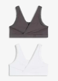 Damen bonprix Nachhaltigere Materialien|Basics|Wende-Bustier mit softer Bio-Baumwolle (2er Pack)