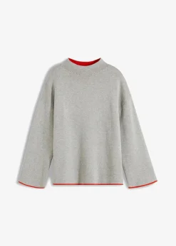 Damen bonprix Pullover & Strickjacken|Strickmode|Wende-Pullover aus Feinstrick