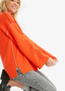 Damen bonprix Pullover & Strickjacken|Strickmode|Wende-Pullover aus Feinstrick
