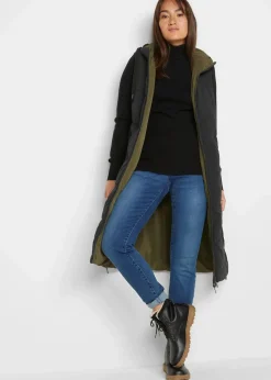 Damen bonprix Bekleidung·Hosen|Jacken & Mäntel|Wende-Steppweste aus recyceltem Polyester mit Kapuze