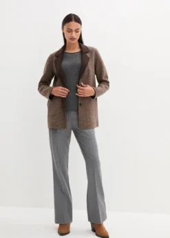 Damen bonprix Blazer|Nachhaltigere Materialien|Wende-Wollblazer mit Glencheck