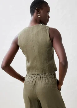 Damen bonprix Bekleidung·Hosen|Jacken & Mäntel|Weste aus reinem Leinen