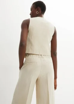 Hot Weste aus reinem Leinen Damen Bekleidung·Hosen|Jacken & Mäntel