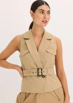 Damen bonprix Bekleidung·Hosen|Jacken & Mäntel|Weste mit Gürtel