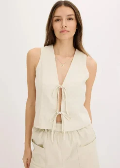 Clearance Weste mit Schleifen Damen Bekleidung·Hosen|Jacken & Mäntel