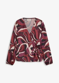 Hot Wickelbluse aus fließendem Satin Damen Bekleidung·Jacken & Mäntel|Blusen & Tuniken