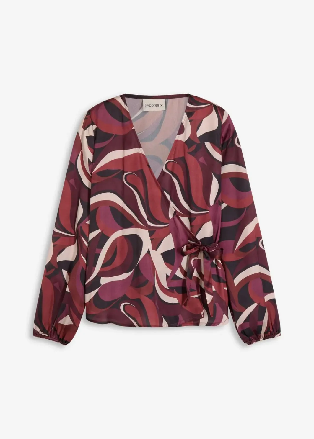 Hot Wickelbluse aus fließendem Satin Damen Bekleidung·Jacken & Mäntel|Blusen & Tuniken