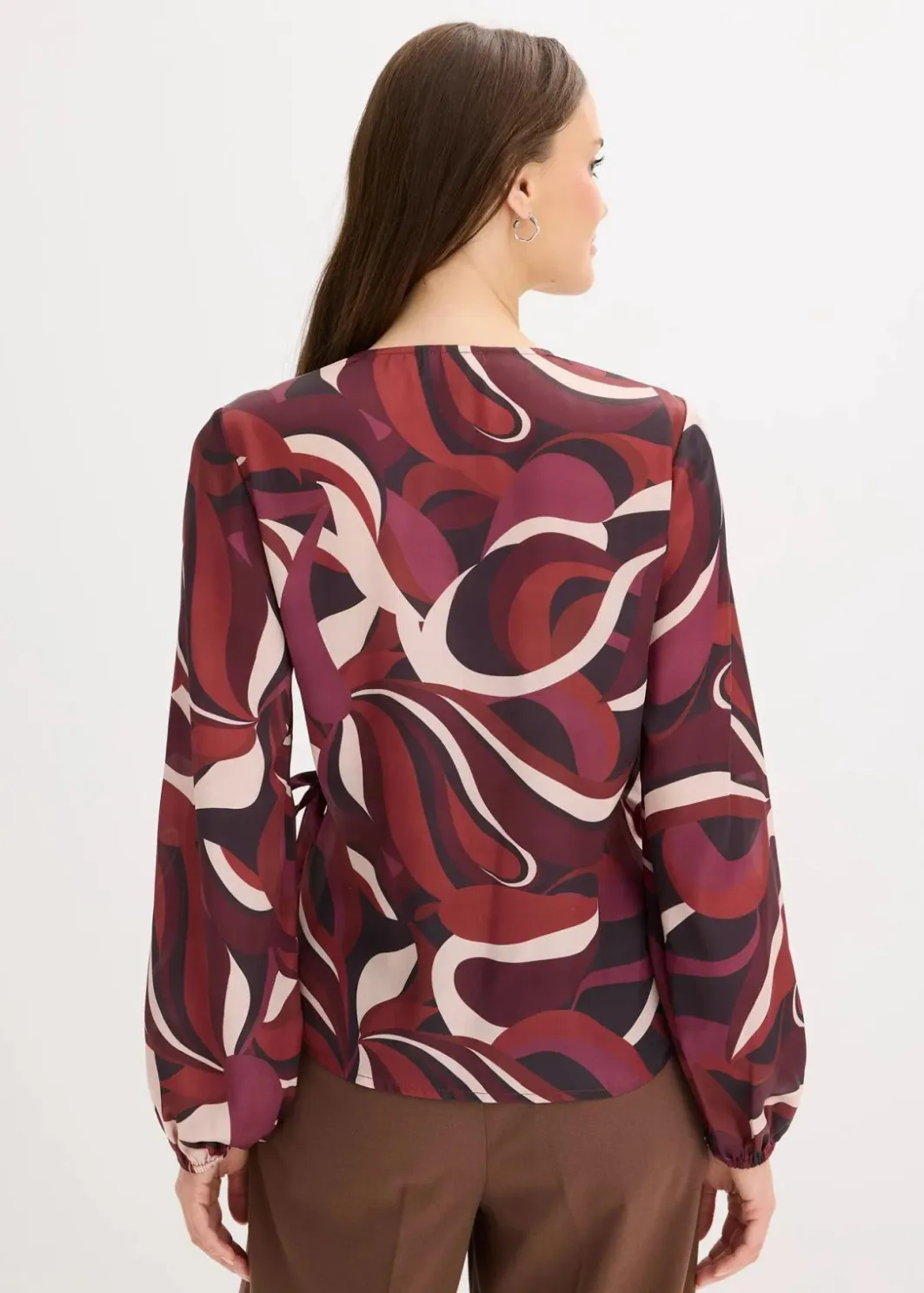 Hot Wickelbluse aus fließendem Satin Damen Bekleidung·Jacken & Mäntel|Blusen & Tuniken