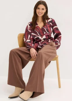 Hot Wickelbluse aus fließendem Satin Damen Bekleidung·Jacken & Mäntel|Blusen & Tuniken