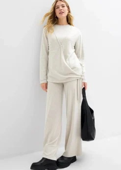 Damen bonprix Pullover & Strickjacken|Zweiteiler & Sets|Wickelcardigan in Strickoptik