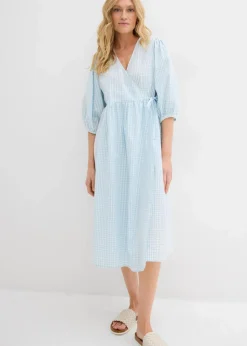 Damen bonprix Bekleidung·Pullover & Strickjacken|Kleider|Wickelkleid aus Strukturmaterial
