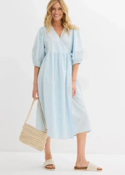 Damen bonprix Bekleidung·Pullover & Strickjacken|Kleider|Wickelkleid aus Strukturmaterial