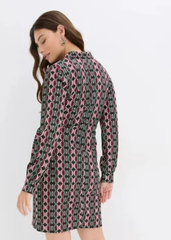 Wickelkleid aus strukturiertem Jersey Damen Bekleidung·Pullover & Strickjacken|Kleider