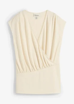 New Wickelshirt aus fließendem Viskose-Mix Damen Shirts & Tops