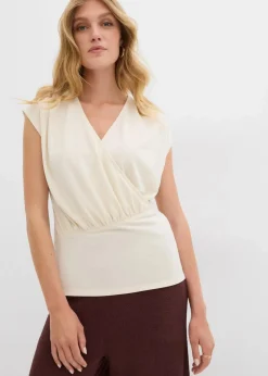 New Wickelshirt aus fließendem Viskose-Mix Damen Shirts & Tops