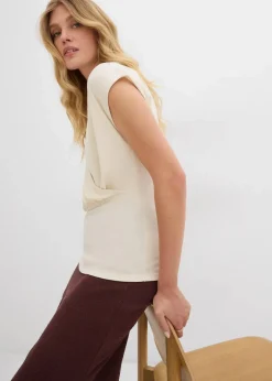 New Wickelshirt aus fließendem Viskose-Mix Damen Shirts & Tops