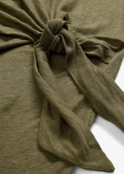 Wickelshirt aus reinem Leinen Damen Premium|Shirts & Tops
