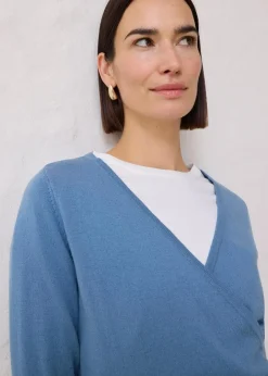 Damen bonprix Pullover & Strickjacken|Bekleidung·Jeans|Wickelstrickjacke mit Merinowolle