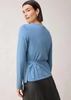 Damen bonprix Pullover & Strickjacken|Bekleidung·Jeans|Wickelstrickjacke mit Merinowolle