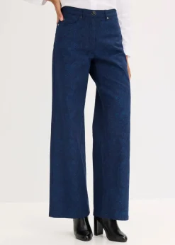 Outlet Wide Leg Hose aus Baumwollstretch Damen Hosen|Bekleidung·Kleider
