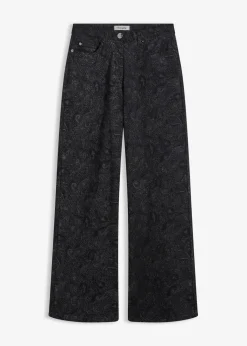 Damen bonprix Bekleidung·Kleider|Hosen|Wide Leg Hose aus Baumwollstretch