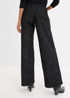 Damen bonprix Bekleidung·Kleider|Hosen|Wide Leg Hose aus Baumwollstretch