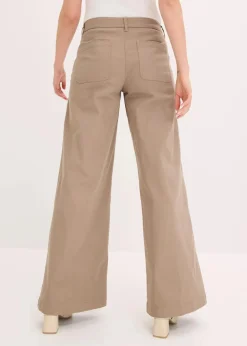 Damen bonprix Hosen|Wide Leg Hose mit Stretch