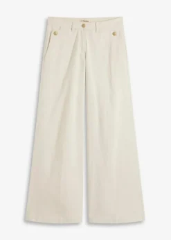 Sale Wide Leg Hose mit Stretch Damen Hosen