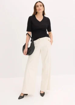 Sale Wide Leg Hose mit Stretch Damen Hosen