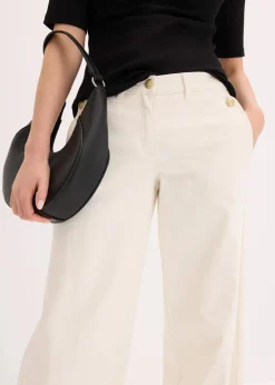 Sale Wide Leg Hose mit Stretch Damen Hosen