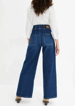 Damen bonprix Kurzgrößen|Bekleidung·Shirts & Tops|Wide Leg Jeans High Waist