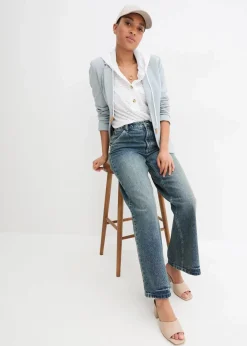 Damen bonprix Bekleidung·Shirts & Tops|Jeans|Wide Leg Jeans High Waist, Low Stretch