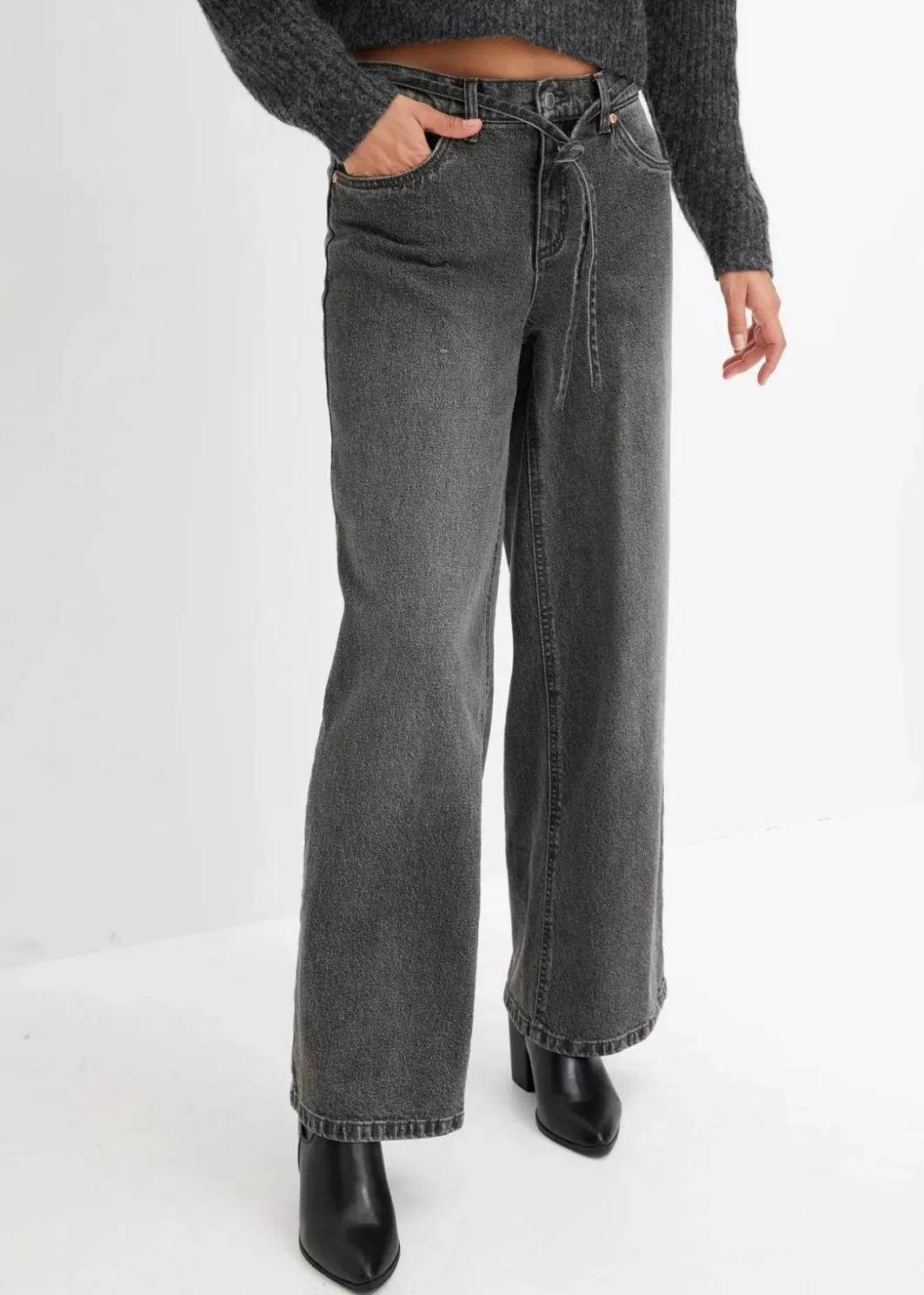 Hot Wide Leg Jeans Mid Waist Damen Jeans|Bekleidung·Shirts & Tops