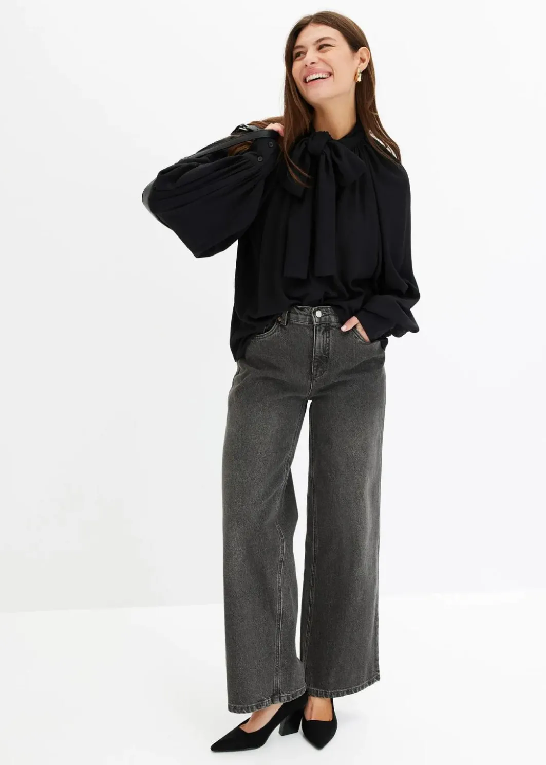 Hot Wide Leg Jeans Mid Waist Damen Jeans|Bekleidung·Shirts & Tops