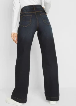 Damen bonprix Bekleidung·Shirts & Tops|Jeans|Wide Leg Jeans Mid Waist, Bequembund