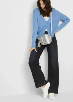 Damen bonprix Bekleidung·Shirts & Tops|Jeans|Wide Leg Jeans Mid Waist, Bequembund