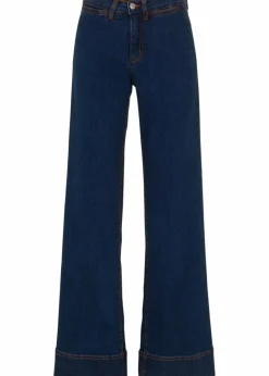 Damen bonprix Jeans|Kurzgrößen|Wide- Leg Jeans Mid Waist, Komfort-Stretch