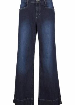 Wide Leg Jeans Mid Waist, Stretch Damen Jeans|Kurzgrößen