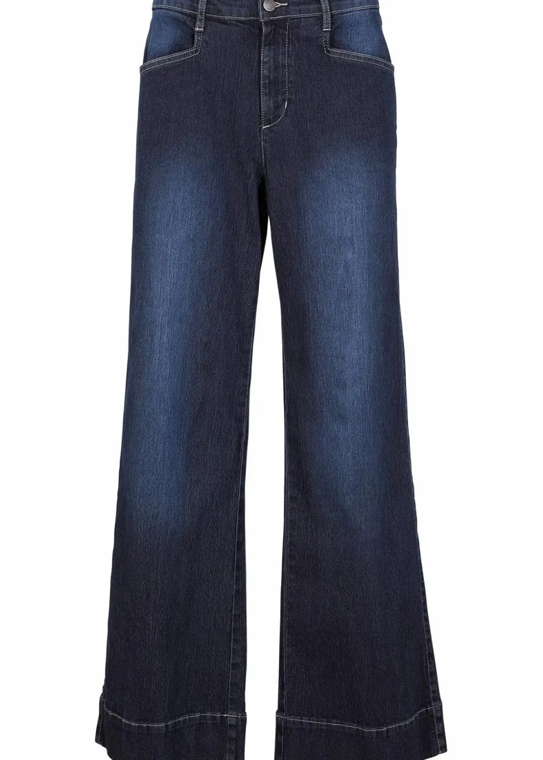 Wide Leg Jeans Mid Waist, Stretch Damen Jeans|Kurzgrößen