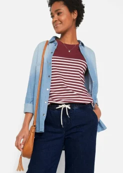 Discount Wide Leg Jeans Mid Waist, Stretch Damen Kurzgrößen|Bekleidung·Shirts & Tops