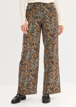 Wide Leg Stretchhose mit Baumwolle Damen Bekleidung·Kleider|Hosen