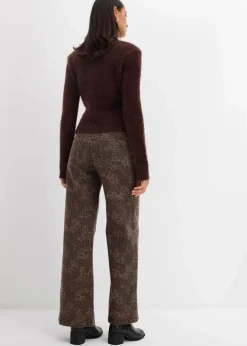Best Wide Leg Twillhose mit Leodruck Damen Hosen|Bekleidung·Kleider