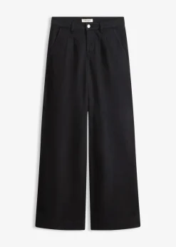 Damen bonprix Bekleidung·Kleider|Hosen|Wide-Leg Bundfalten-Hose mit Bequembund