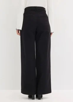 Damen bonprix Bekleidung·Kleider|Hosen|Wide-Leg Bundfalten-Hose mit Bequembund