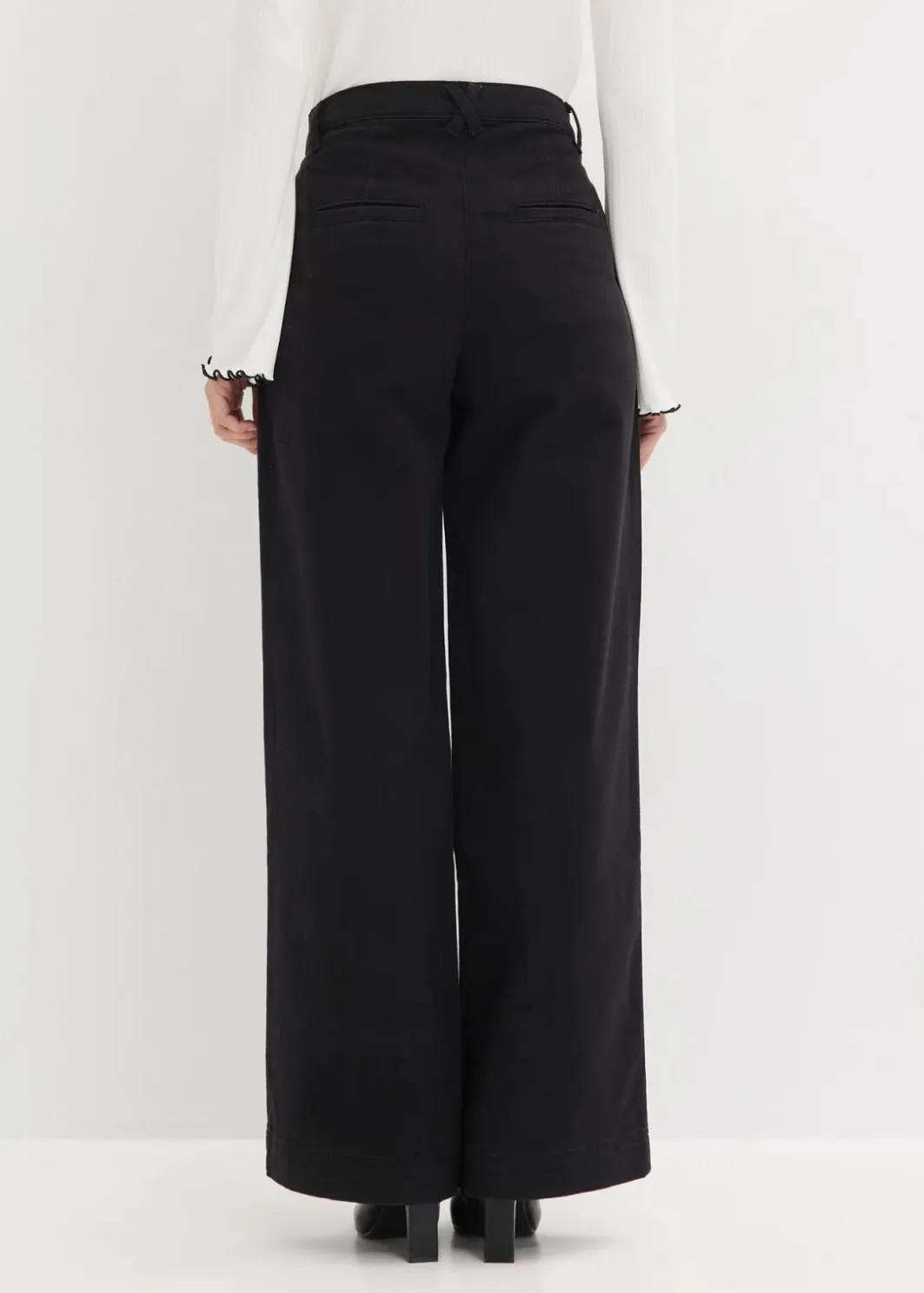 Damen bonprix Bekleidung·Kleider|Hosen|Wide-Leg Bundfalten-Hose mit Bequembund