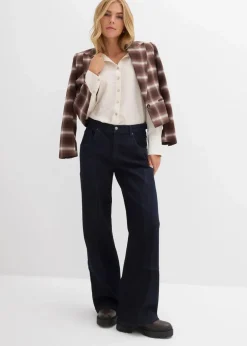 Wide-Leg Jeans Mid Waist Damen Jeans|Kurzgrößen
