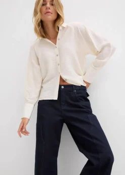 Wide-Leg Jeans Mid Waist Damen Jeans|Kurzgrößen