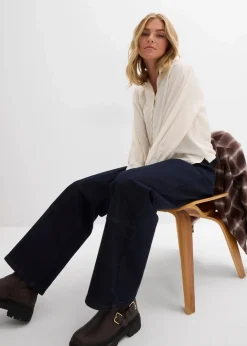 Wide-Leg Jeans Mid Waist Damen Jeans|Kurzgrößen
