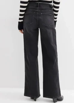 Damen bonprix Kurzgrößen|Bekleidung·Shirts & Tops|Wide-Leg Jeans Mid Waist